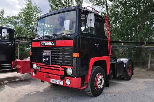 Scania 141 beim Oldtimer-Nutzfahrzeugtreffen 2016 im Kieswerk Ebenhöh