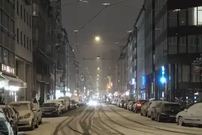 Winter in der Dachauer Straße in München