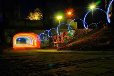 Lichtmalerei / Lightpainting an der Corneliusbrücke in München